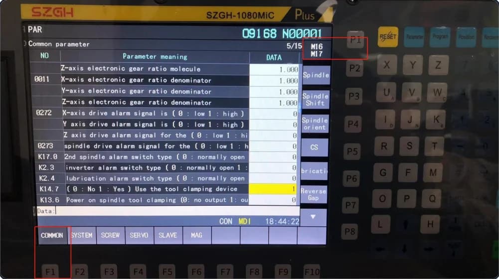Из руководства SZGH: общие параметры COMMON